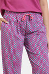 Zivame Desi Drama Knit Cotton Pyjama Set - Begonia Pink — thumbnail 6